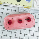 Cifeeo-Back To School Gifts Plush Cherry Cake Pencil Case Estuches Escolares Pencil Pouch Large Capacity Kalemlik Trousse School Supplies Pencilcase