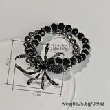 Cifeeo-Halloween Jewelry Gothic Black Spider Layered Bracelets For Men Women Goth Punk Crystal Zircon Insect Beaded Bangles Halloween Festival Jewelry