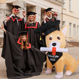 CIFEEO-5ft,2024 Graduation Inflatable Decoration The Mortarboard Corgi Inflatable Toys for Degree College Graduation Party Lawn Decor