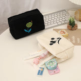 Cifeeo-Back To School Gifts Flowers Pencil Case School Supplies Large Capacity Pencilcase Estuches Corduroy Trousse Scolaire Piornik Stationery Pencil Pouch