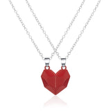 Cifeeo-Korean Fashion Magnetic Couple Necklace For Lovers Gothic Punk Heart Pendant Necklace For Men Women Necklaces Party Gift Jewelry