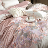 Cifeeo-4/6/9Pcs  Gorgeous Flowers Embroidery European Palace Style Bedding Set Brocade Egyptian Cotton Duvet Cover Bed Sheet Pillowcase