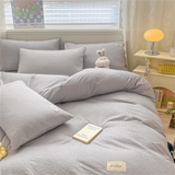 Cifeeo-Waffle Washed Cotton Four Piece Set, Non All Cotton Bedding, Pure Cotton Bedding, Student Dormitory Bed Sheets Duvet Cover Set
