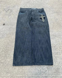 Cifeeo-Gothic geometric cross design high-waisted jeans for mens 2000s American vintage dark rock and roll popular straight baggy pants