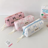 Cifeeo-Back To School Gifts Bow Ribbon Pencil Case Estuches Escolares Pencil Pouch Soft Pencilcase Trousses Scolaires Cute Stationery Pencil Case Girls