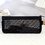 Cifeeo-Back To School Gifts Love Mesh Pencil Case Estuche Escolar Pencil Pouch Transparent Black Cute Stationery Simple School Supplies Pencil Case Girls