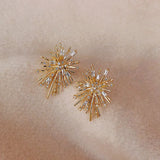 Cifeeo-Christmas gifts Sparking Snowflake Earrings For Women Shiny Zircon Imitation Pearl Firework Exquisite Earring Christmas New Year Party Jewelry