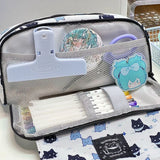 Cifeeo-Back To School Gifts Double Layers Cat Pencil Case School Supplies Pencil Pouch Large Capacity Cute Stationery Estuche Escolar Pencil Case Girls