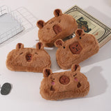 Cifeeo-Back To School Gifts Capibara Plush Pencil Case Capibaras Peluche Pencil Case Girls Soft Cute Stationery Pencilcase School Supplies Pencil Pouch