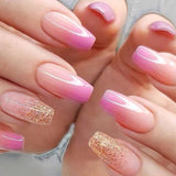 Cifeeo Detachable Manicure Wearable Nail Art Press On Nails purple Glitter French False Nails Long Coffin Fake Nails Full Cover Tips