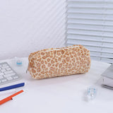 Cifeeo-Back To School Gifts Leopard Print Pencil Case Estuche Escolar Pencil Case Girls Cute Stationery Large Capacity School Supplies Plush Pencils Cases