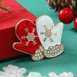 Cifeeo-Christmas gifts Shiny Rhinestone Christmas Brooch For Women Santa Claus Xmas Tree Gloves Snowflake Zircon Badge Corsage New Year Festive Jewelry