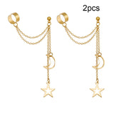 Cifeeo Silver Color Leaves Clip Earrings for Women Men Creative Simple C Ear Cuff Non-Piercing Ear Ear Clip Set Trend Jewelry Gift