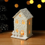 Cifeeo-2024 Christmas Led Light Wooden House with Snowflake Luminous Cabin Christmas Decorations For Home Xmas Ornament New Year Gifts