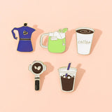 Cifeeo-Coffee Maker Enamel Brooch Coffee Bean Grinder Coffee Kettle Cup Bag Barista Badge Punk Lapel Coffee Collection Pin Jewelry Gift