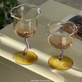 CIFEEO-Cute Bell Orchid Shape Mouth Cup Glass Mug  Transparent  Champagne Juice Cocktail Glass Goblet Wine Glass Borosilicate Glass