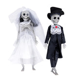 Cifeeo-Halloween Skeleton Hanging Ornaments Bride And Groom Skull Bone Halloween Party Decorations for Home Haunted House Horror Props