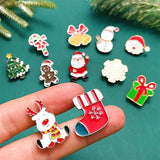 Cifeeo-Christmas gifts Cute Enamel Christmas Small Brooches For Women Men Santa Claus Xmas Tree Snowman Snowflake Elk Cartoon Pins Badge Party Jewelry