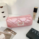 Cifeeo-Back To School Gifts Simple Pencil Case School Supplies Pencil Pouch Estuche Escolar Back To School Smooth Fabric Cute Stationery Pencil Case Girls