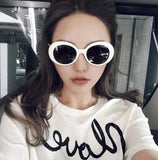 Cifeeo-Cool Sunglasses 2024 Goggle Glasses Oval Sunglasses Ladies Trendy Hot Vintage Retro Sunglasses Women's White Black Eyewear UV