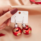 Cifeeo-Christmas gifts Merry Christmas Resin Sequin Bulb Christmas Earrings For Women Snowflake Star Ball Dangle Earring New Year Festival Jewelry Gift