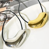 Cifeeo-Fashion Jewelry Pretty Design Black Cord Irregular Metal Pendant Necklace For Women Party Gifts Cool Trend Accessories