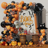 Cifeeo 1Set Halloween Garland Arch Kit Bat Spider Skeleton Foil Balloons Halloween Party Home Decor Black Orange Latex Air Globos Ball