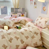 Cifeeo-Ins Pastoral style Yellow Small Flowers Bedding Set Twin Queen Size Duvet Cover Flat Sheet Pillowcase Princess Girl Bed Linen