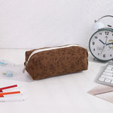 Cifeeo-Back To School Gifts Retro Flowers Pencil Case Estuche Escolar Pencil Pouch Corduroy Cute Stationery Large Capacity School Supplies Pencil Case Girls