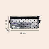 Cifeeo-Back To School Gifts Love Mesh Pencil Case Estuche Escolar Pencil Pouch Transparent Black Cute Stationery Simple School Supplies Pencil Case Girls