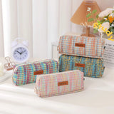 Cifeeo-Back To School Gifts Basic Pencil Case School Supplies Pencil Case Girls Large Capacity Back To School Grid Estuche Escolar Stationery Pencil Pouch