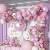 Cifeeo-123Pcs Pink Butterfly Balloons Garland Arch Birthday Party Decoration Balloon Kit Baby Shower Wedding Decor Bridal Shower