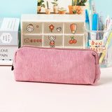 Cifeeo-Back To School Gifts Corduroy Pencil Case School Supplies Pencil Case Girls Retro Simple Large Capacity Estuche Escolar Stationery Pencil Pouch