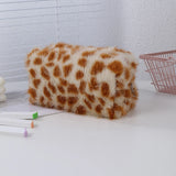 Cifeeo-Back To School Gifts Winter Plush Pencil Case Estuches Escolares Pencil Cases Cute Stationery Makeup Bag Large Capacity School Supplies Pencil Pouch