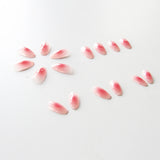 Cifeeo- French Heart False Nail Art Wearable Press On Fake Nails Tips 24pcs/box With Wearing Tools As Gift