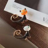 Cifeeo-Halloween Jewelry Lovely Cartoon Black Cat Brooches For Women Men Unisex Cute Animal Kitten Pumpkin Witch Zircon Brooch Pins Halloween Jewelry