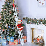 Cifeeo-2024 Santa Claus Doll Climbing Ladder with Music Christmas Tree Ornaments Decorations For Home 2025 Navidad New Year Kids Gift