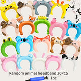 Cifeeo-20Pcs Cute Headband Balloon for Birthday Party Decoration Rabbit Bear Cartoon Animal Balloon Pink Children's Toys Baby Shower