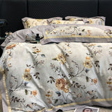 Cifeeo-1000TC Egyptian Cotton Vintage Flowers Printed Bedding Set Duvet Cover Set Flat/Fitted Bed Sheet Set With Pillowcases bed set