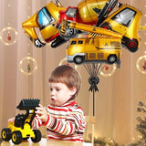 Cifeeo-Construction Truck Balloons for Birthday Decoration Boy Gift Excavator Tractor Baby Shower Globos Balloon Party Supplies