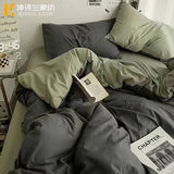 Cifeeo-Solid Pink Fashion Style Bedding Set Twin Full Queen Size Duvet Cover Set Adults Kids Simple Korean Bed Flat Sheet Pillowcases