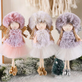 Pink Plush Angel Girls Doll Xmas Tree Hanging Pendants Merry Christmas 2022 Decor For Home 2023 Kids Navidada Gifts Favor