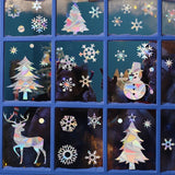 Cifeeo-Suncatcher Christmas Snowflake Window Sticker Xmas Tree Snowman Laser Rainbow Wall Decal 2024 New Year Kids Room Home Decoration