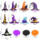 Cifeeo-9pcs/set Halloween Witch Hat Hanging Swirl Haunted House Horror Props Streamers Spiral Halloween Party Home Decoration Supplies