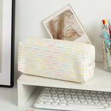 Cifeeo-Back To School Gifts Colored Lines Pencil Case School Supplies Pencil Case Girls Trousse Large Capacity Stationery Estuche Escolar Pencil Pouch