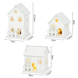 Cifeeo-2024 Christmas Led Light Wooden House with Snowflake Luminous Cabin Christmas Decorations For Home Xmas Ornament New Year Gifts