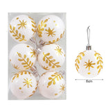 Cifeeo-6Pcs/box 6cm Christmas Ball Ornaments Xmas Tree Hanging Pendant Christmas Decorations for Home 2024 Navidad Natal New Year Gift