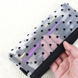 Cifeeo-Back To School Gifts Love Mesh Pencil Case Estuche Escolar Pencil Pouch Transparent Black Cute Stationery Simple School Supplies Pencil Case Girls