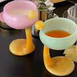 CIFEEO-Cute Duck Palm Goblet Dessert Glass Mug Ice Cream Cup Colored Borosilicate Glass Cup Cereal Bowl Cocktail Glass