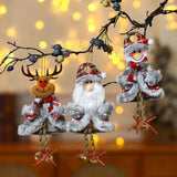 Xmas Plush Doll Decorations Hanging Christmas Tree Pendants for Holiday Home Party Decor,Santa Claus/Snowman/Reindeer/Bear